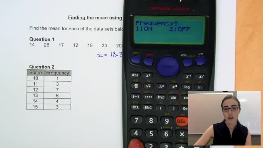 Correlation Coefficient CASIO calculator T ClickView