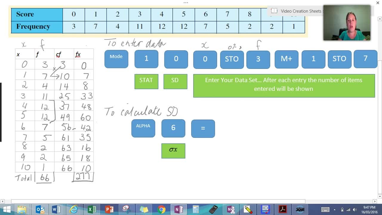 Frequency table store calculator