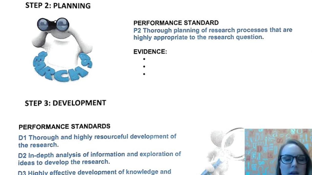 research project performance standards