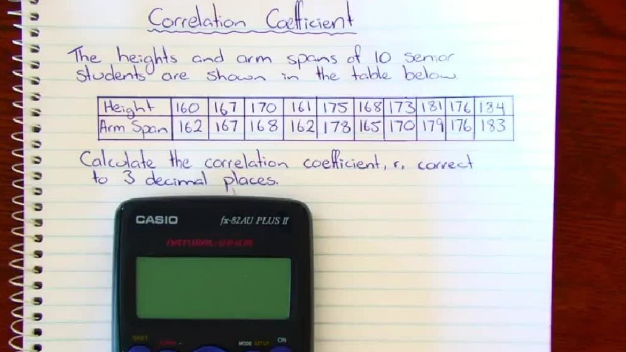 Correlation outlet coefficient casio