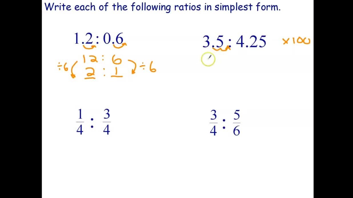 Simplifying Ratios with Decimals and Fractions - ClickView