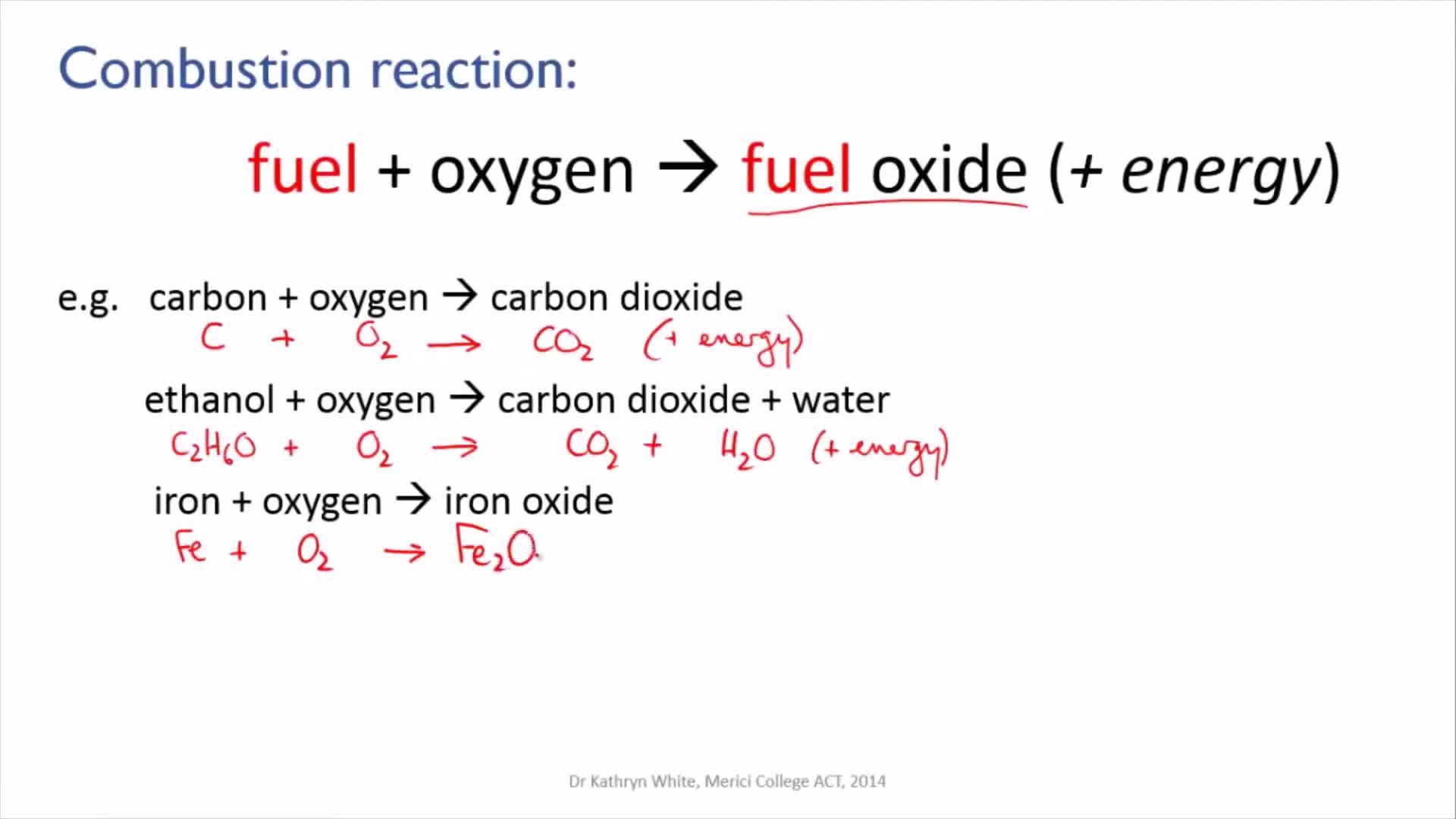 1.3 Combustion reactions - meriSTEM Reactions... - ClickView