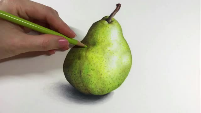 Drawing a Pear with coloured pencils - ClickView