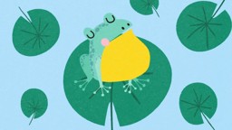 The Calm Frog in the Sunny Pond