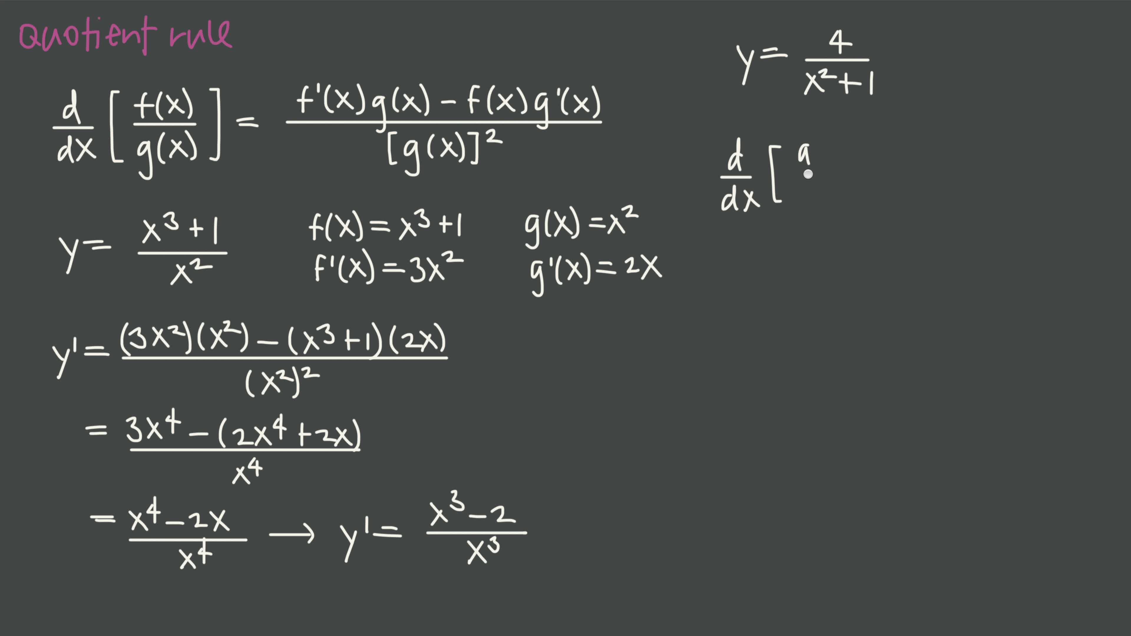 quotient rule formula