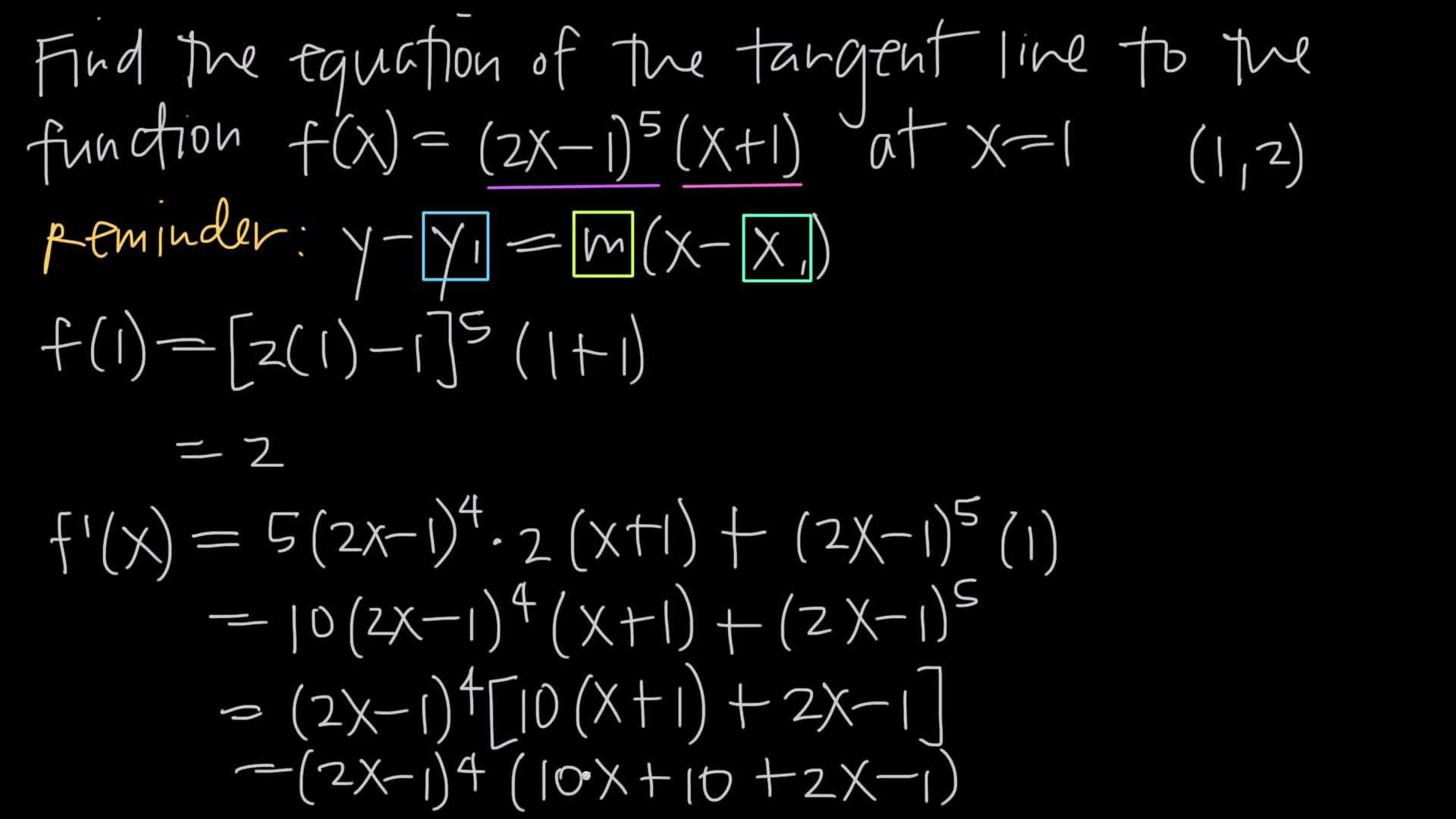 Tangent deals line formula