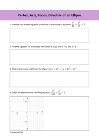Vertex, Axis, Focus, Directrix of an Ellipse | ClickView