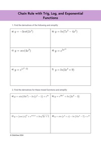 Chain Rule with Trig, Log, and Exponential Functions | ClickView