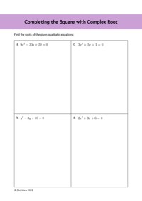 Completing the Square with Complex Roots | ClickView