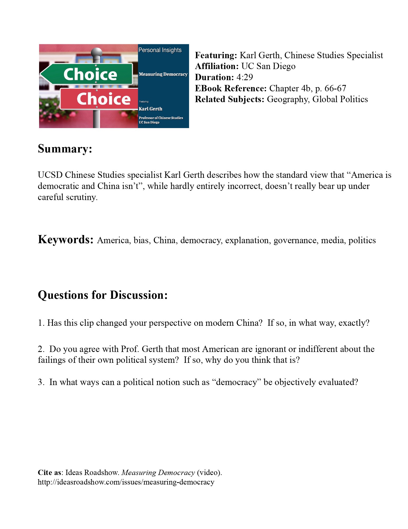 Measuring Democracy Video & Resources | ClickView