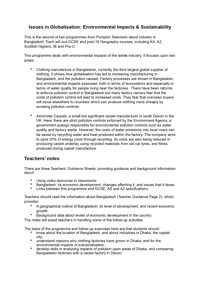 Issues in Globalisation: Environmental Impacts and Sustainability ...