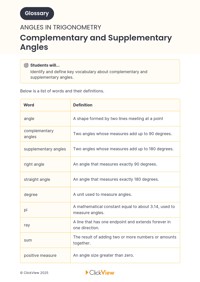 Complementary and Supplementary Angles | ClickView