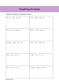 Completing the Square Video & Resources | ClickView