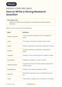 How to Write a Strong Research Question | ClickView