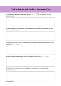 Critical Points and the First Derivative Test | ClickView