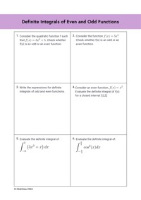 Definite Integrals of Even and Odd Functions | ClickView