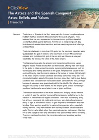 Aztec Beliefs and Values Video & Resources | ClickView