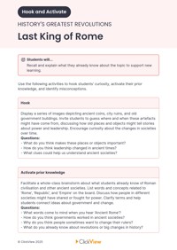 Last King of Rome Video & Resources | ClickView