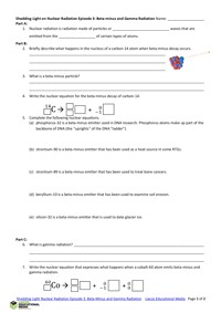 Beta-Minus and Gamma Radiation Video & Worksheets | ClickView