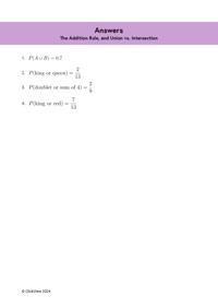 The Addition Rule, and Union vs. Intersection | ClickView