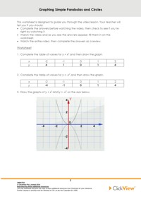 Graphing Simple Parabolas and Circles | ClickView