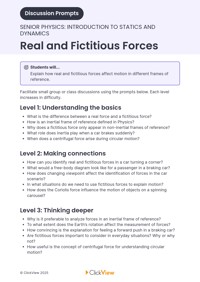 Real and Fictitious Forces Video & Resources | ClickView