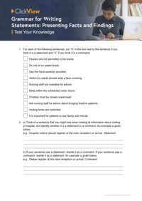 Statements: Presenting Facts and Findings | ClickView