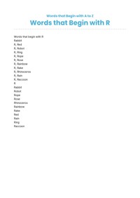 Words that Begin with R Video & Resources | ClickView
