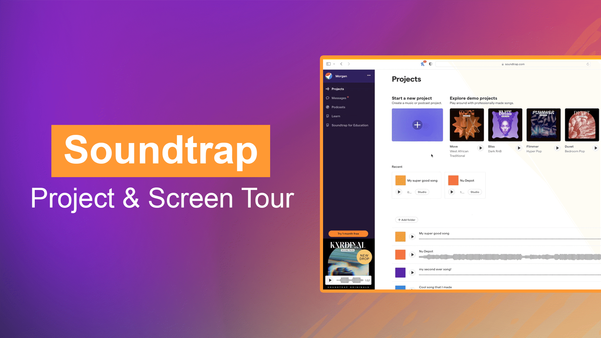 New Project & Screen Tour in SoundTrap | ClickView