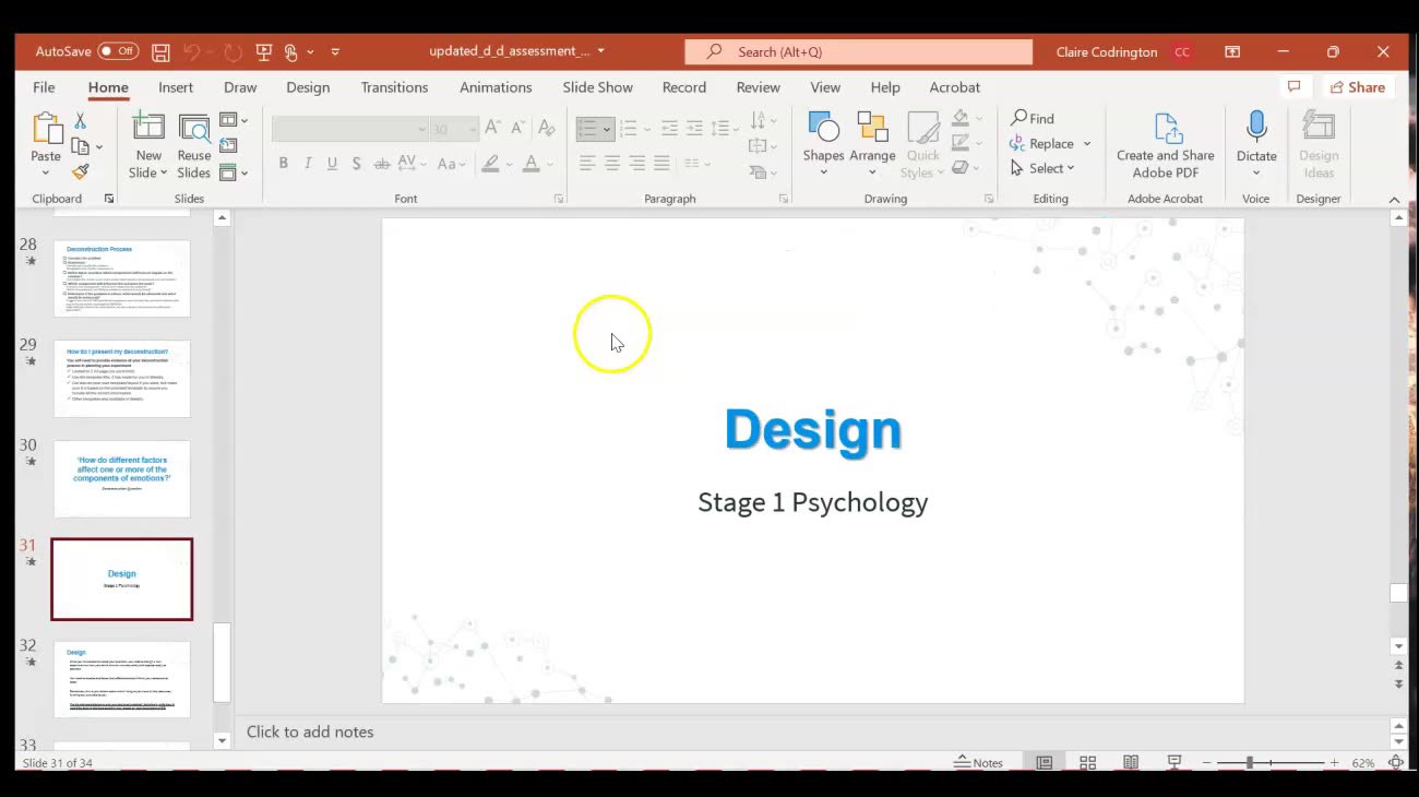 Part B Deconstruction And Design - Stage 1 Psychology - ClickView